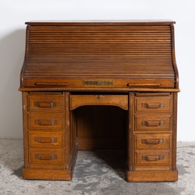 Oak Roll Top Desk