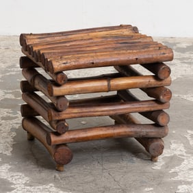 Wood Log-Style Stool