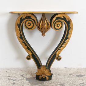 Louis Style Painted Wood Wall Mounted Console