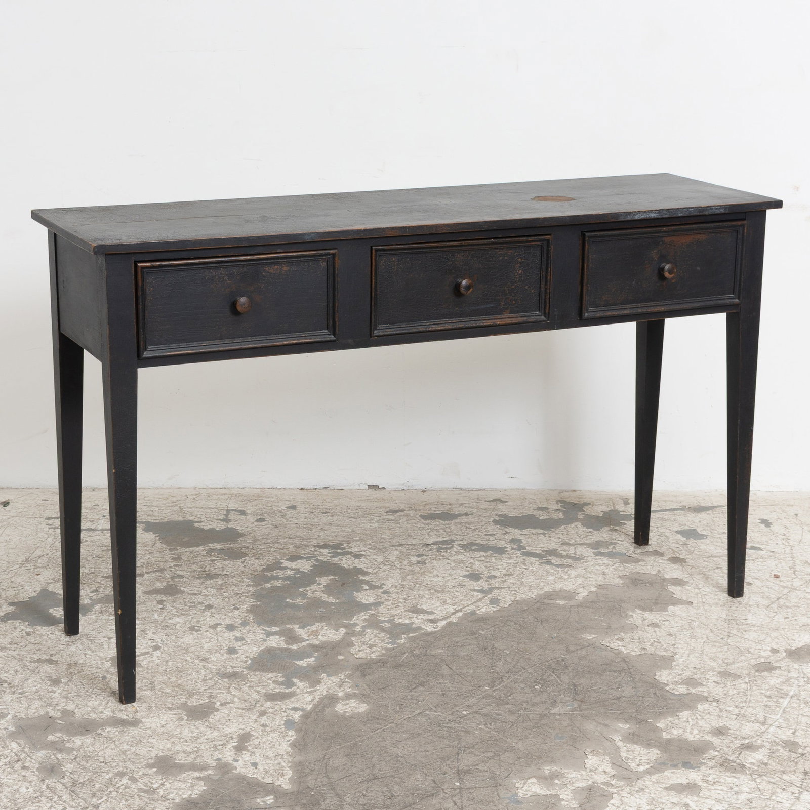 Black Painted Console: (36" h x 60" w x 18" d)
