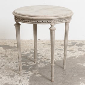 Louis XVI Style Faux Marble Painted Wood Table