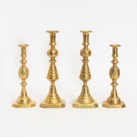 Two Pairs of Brass Candlesticks
