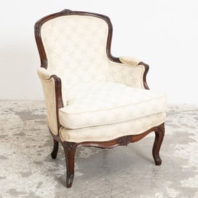 Louis XV Style Carved Walnut Bergere