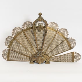 Brass Fireplace Fan-Form Screen