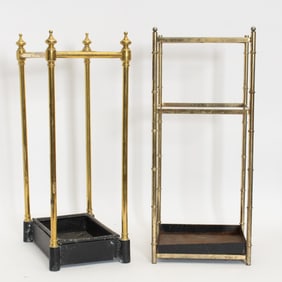 Two Brass Umbrella Stands