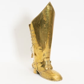 Brass Boot-Form Umbrella Stand