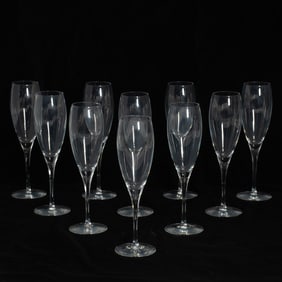 Set of Ten Christoffel Champagne Flutes