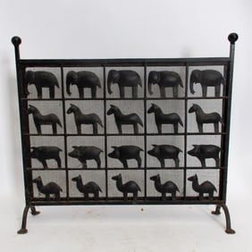 Wrought Iron Animal Fire Screen