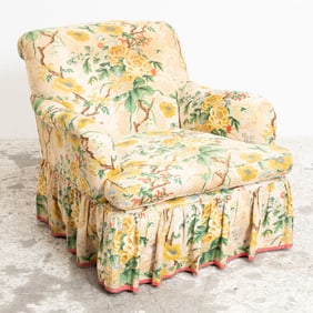 Floral Upholstered Armchair
