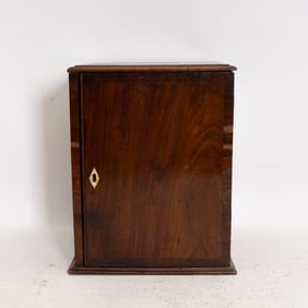 Georgian Mahogany Jewelry Cabinet Fitted with Six Drawers