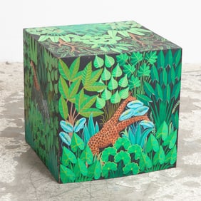 Hand Painted Jungle Theme Low Table