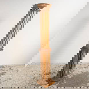Post Modern 90s Column Floor Lamp: . (77" h x 13 3/8" dia) Missing one slat, untested