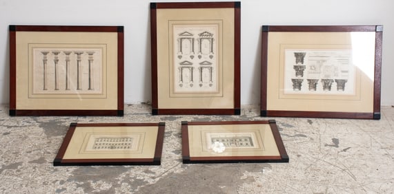 Set of Five Architectural Prints