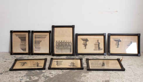 Group of Eight Architectural Detail Prints