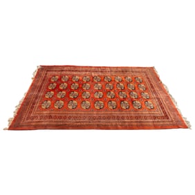 Antique Rug with Red/Orange Field