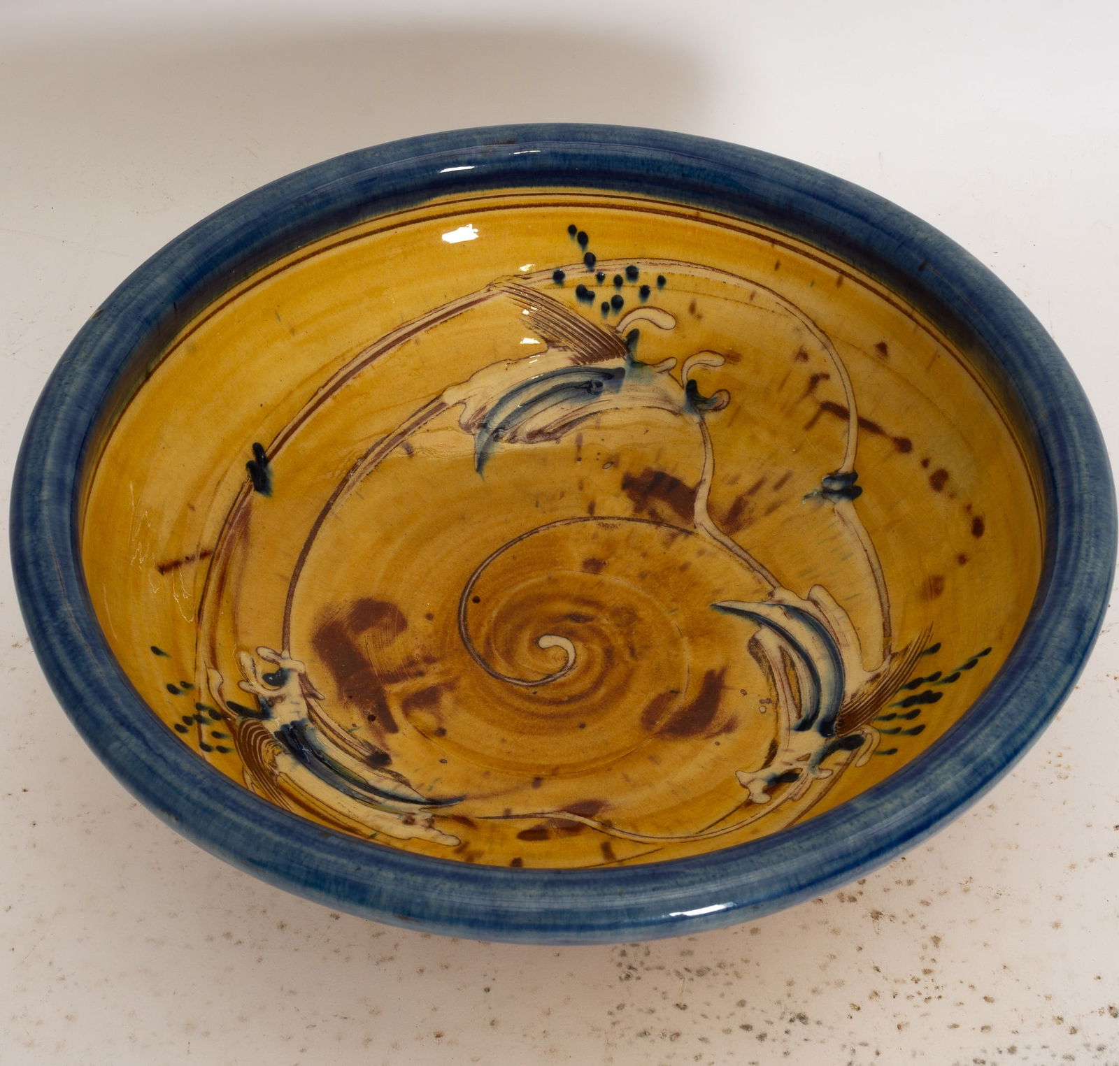 Hand Painted Glazed Ceramic Fruit Bowl (1 of 4)