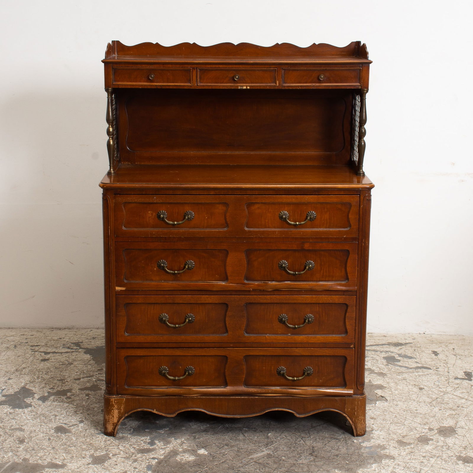 Regency Style Mahogany Veneered Secretary Chest (1 of 3)