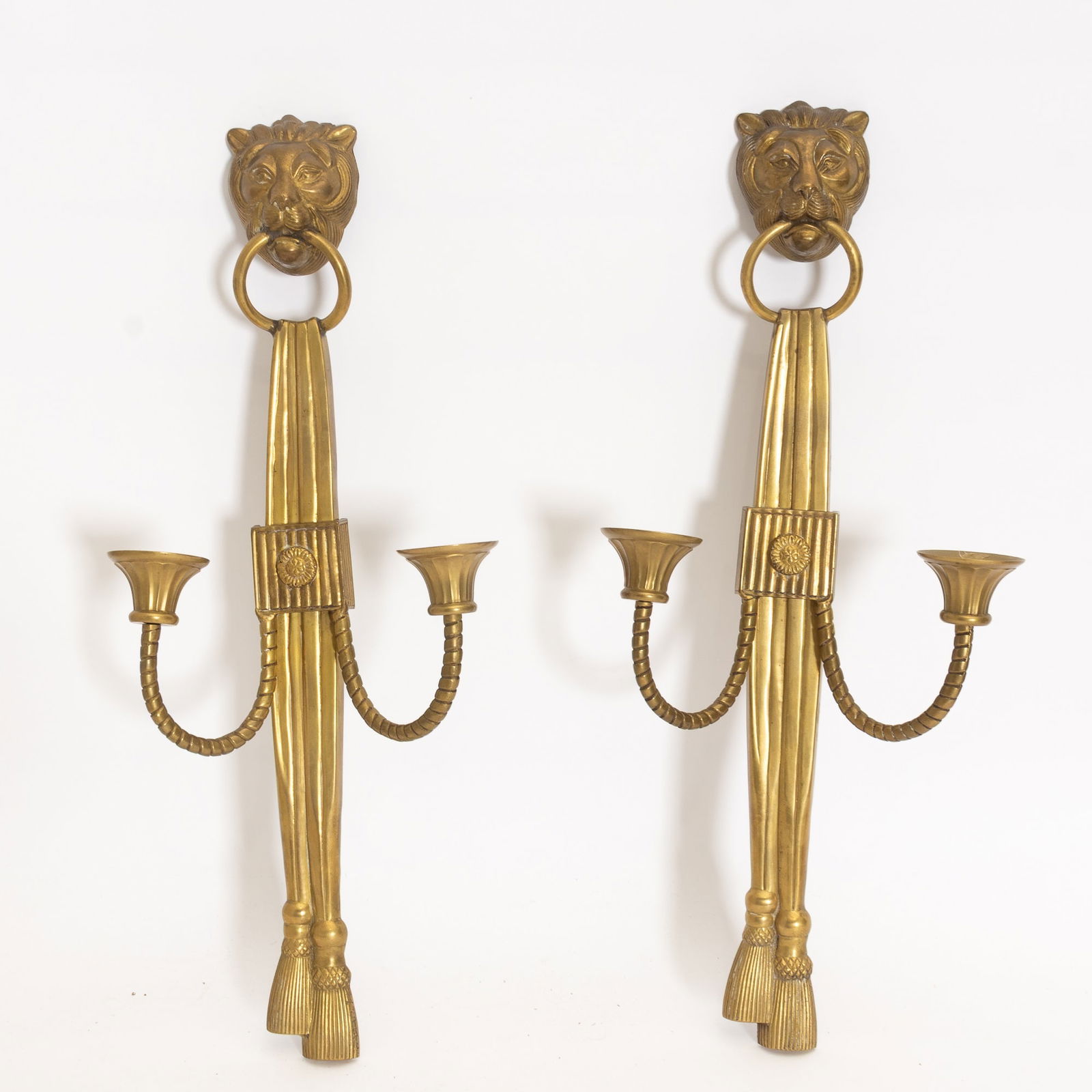 Pair of Brass Two-Light Sconces (1 of 20)