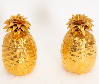 Pair of Piotet Limoges Pineapple Form Jars