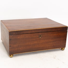 Mahogany Brass Footed Box