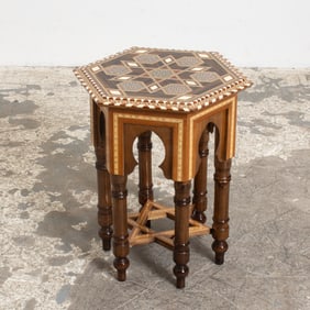 Hexagonal Moroccan Inlaid Side Table