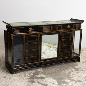 Black Lacquer Asian Style Sideboard