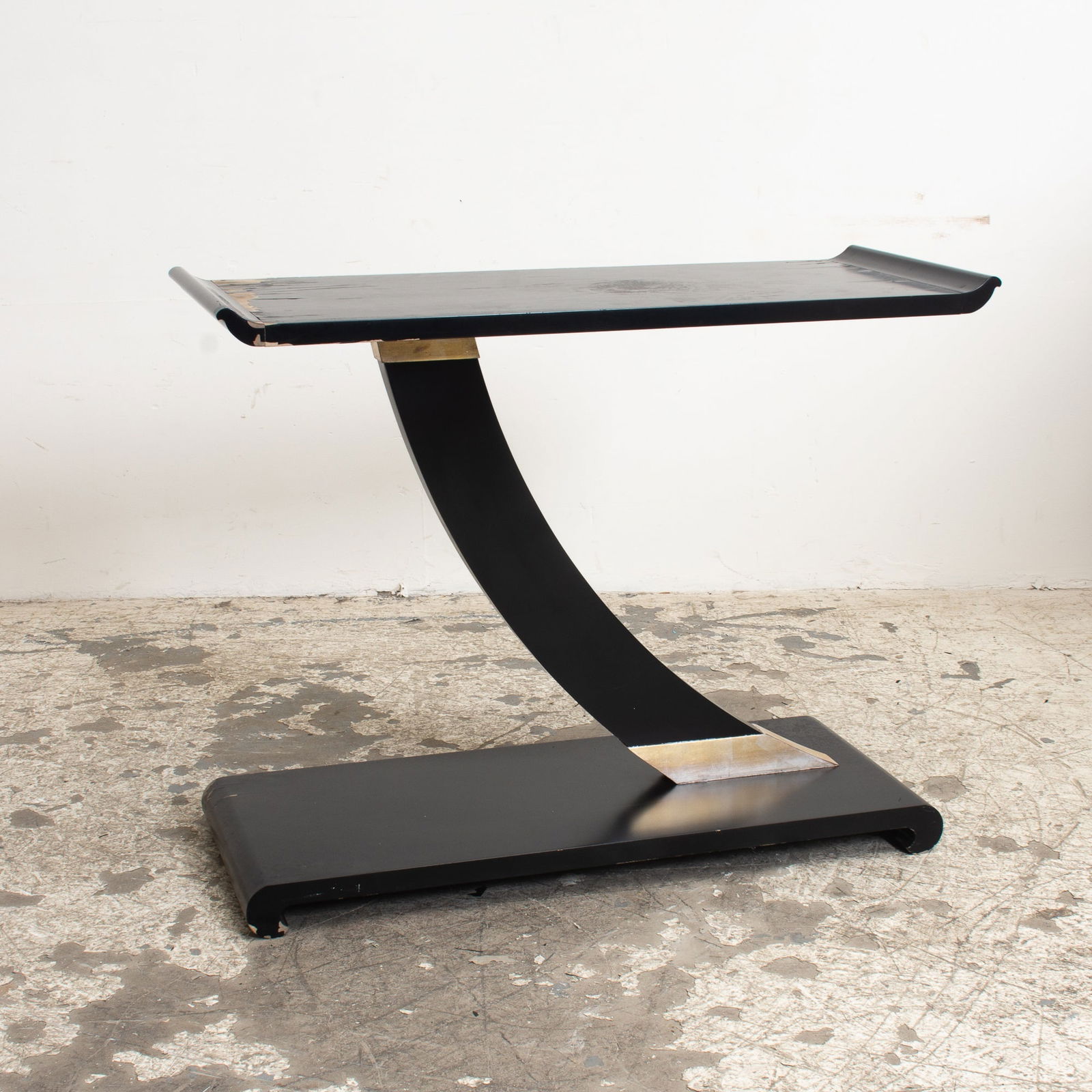 Mid-Century Modern Black Painted Console (1 of 10)
