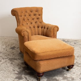 Tufted Back Upholstered Armchair;
