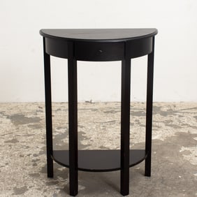 Contemporary Black Painted Demilune Side Table