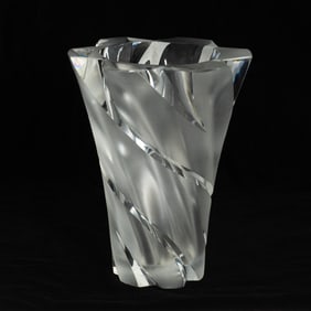 Lalique Molded Frosted Glass Vase