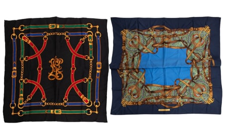 Two Ralph Lauren Silk Scarves