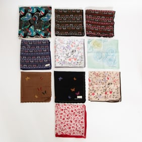 Group of Ten Hanae Mori Scarves