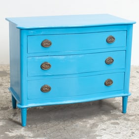 Blue Painted Three-Drawer Chest