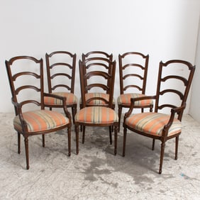 Set of Six Ladder-Back Dining Chairs Dining Room