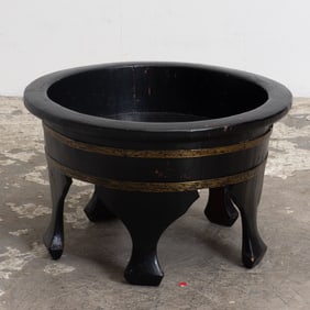 Black Painted Brass Lined Wood Planter