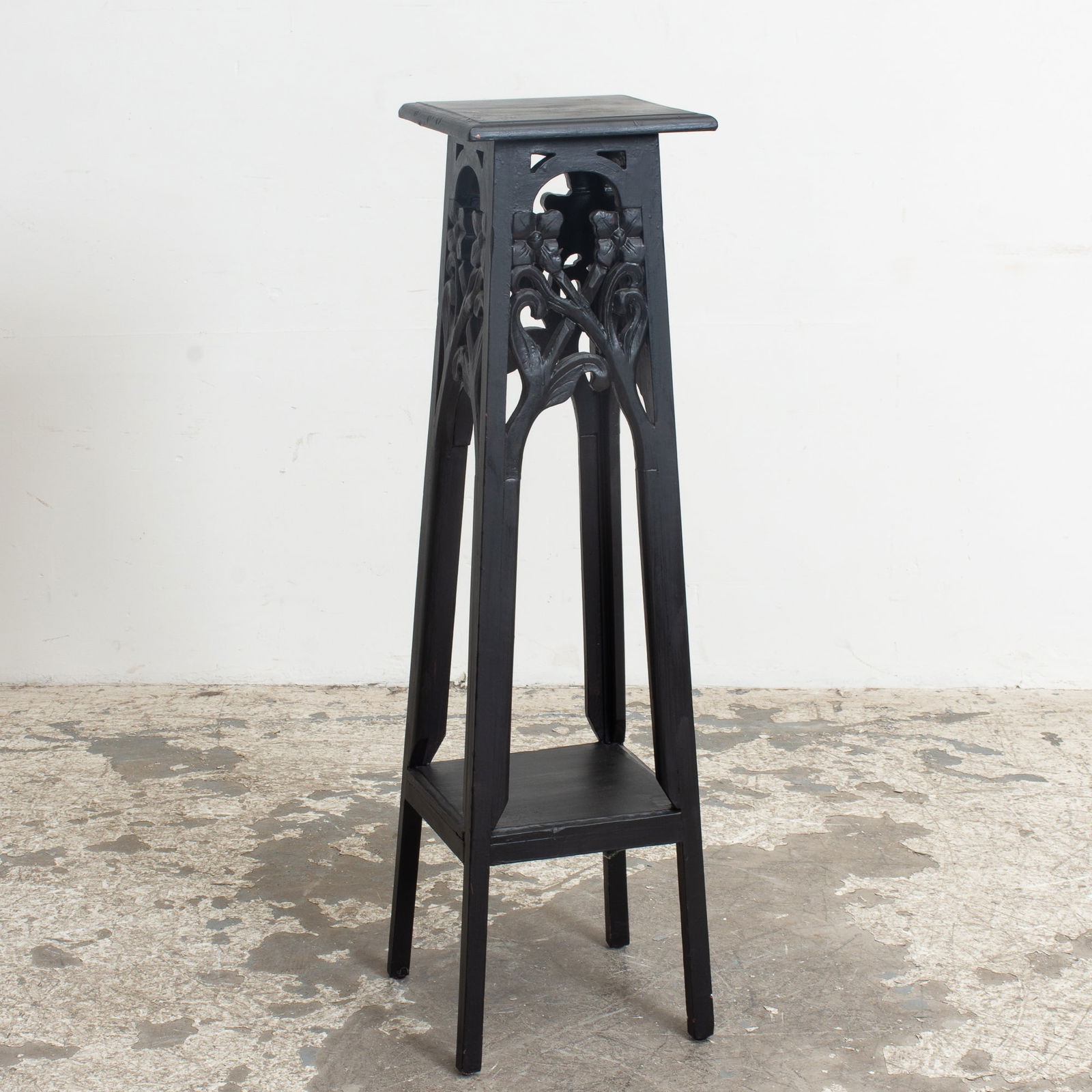 Art Nouveau Style Black Painted Plant Stand (1 of 4)