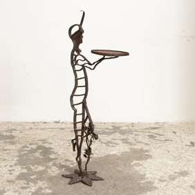 Figural Wrought Iron Dumb Waiter