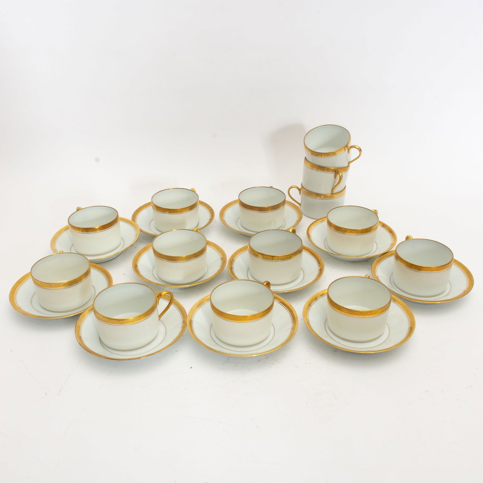 Set of Fourteen Limoges Porcelain Cups and Saucers (1 of 10)
