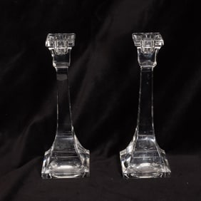 Pair of Villeroy & Boch Glass Candlesticks