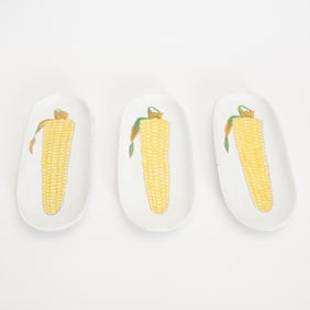 Set of Three Italian Ceramic Corn Trays