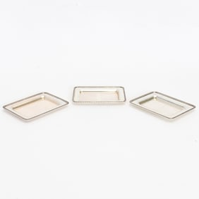 Set of Three Continental Silver Trays
