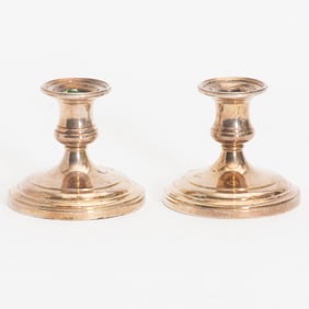 Pairs of S. Kirk & Son Sterling Silver Low Candlesticks