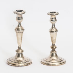 Pair of Sterling Weighted Candlesticks