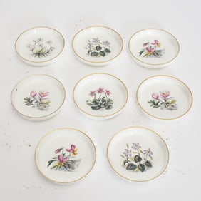 Set of Eight Royal Worcester Porcelain Tart Dishes