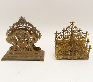 Two Brass Letter Racks
