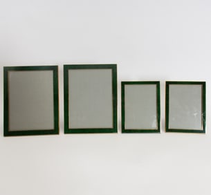 Group of Four Puiforcat Gilt Metal and Enamel Photo Frames