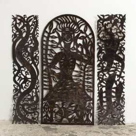 Group of Three Haitian Steel Wall Hangings