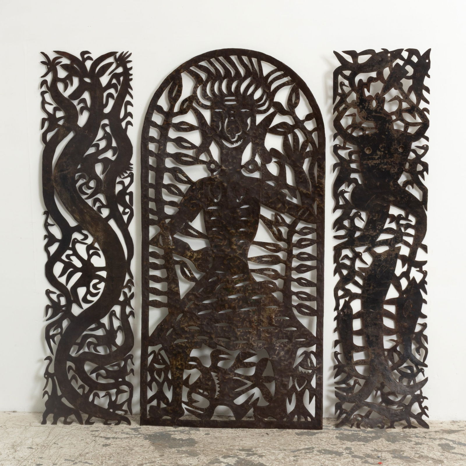 Group of Three Haitian Steel Wall Hangings (1 of 5)