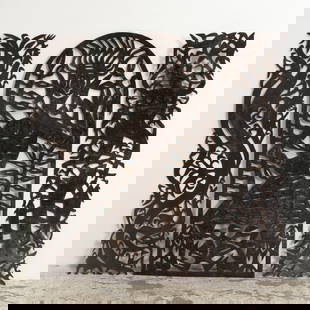 Group of Three Haitian Steel Wall Hangings: . (Largest 70" h x 34" w) Dents