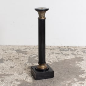 Ebonized and Gilt Metal Pillar